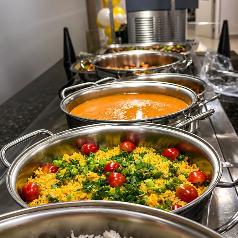 Buffet preparado pela Excellens