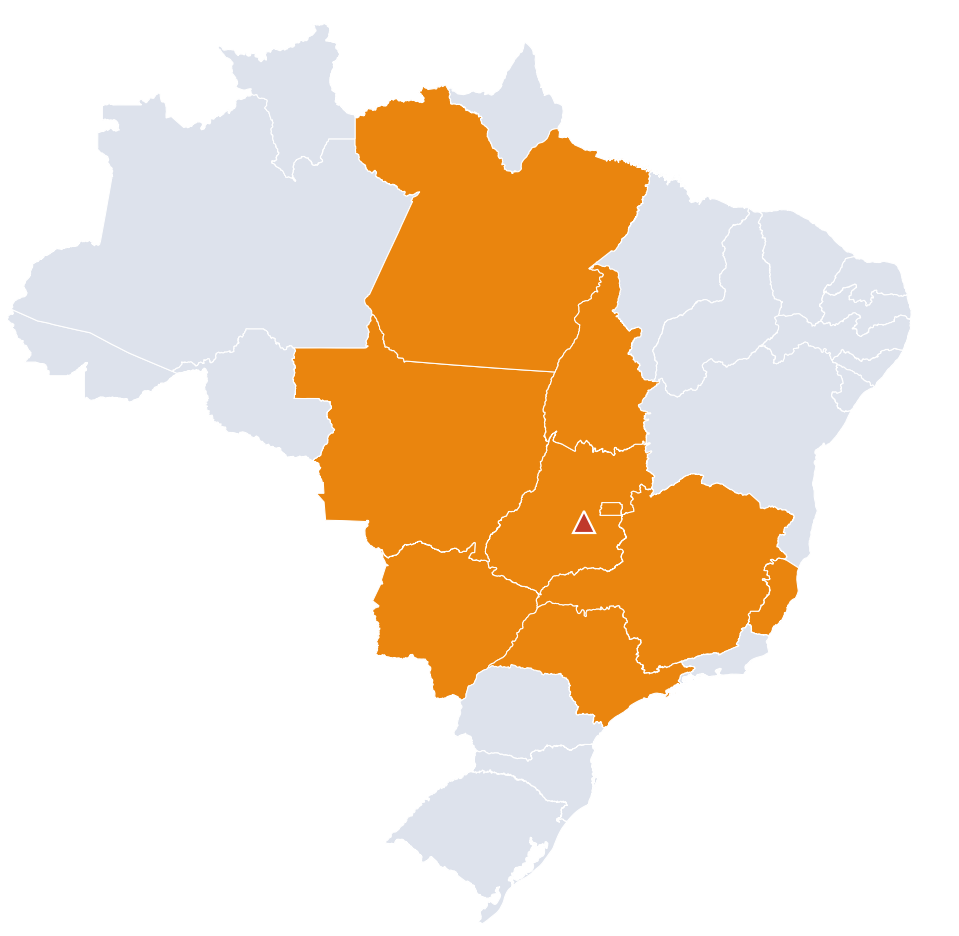 Mapa de atendimento da Excellens no Brasil